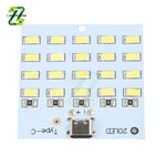 Panneau LED blanc 52mm 50mm USB Type 20 LED emergency light
