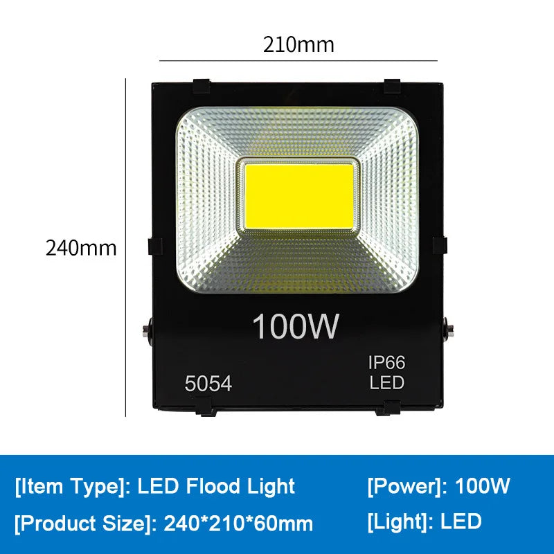 projecteur led extérieur 10w 20w 30w 50w 100w 200w ip66 moderne noir aluminium