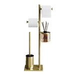 support papier toilette moderne brosse wc intégrée or argent noir