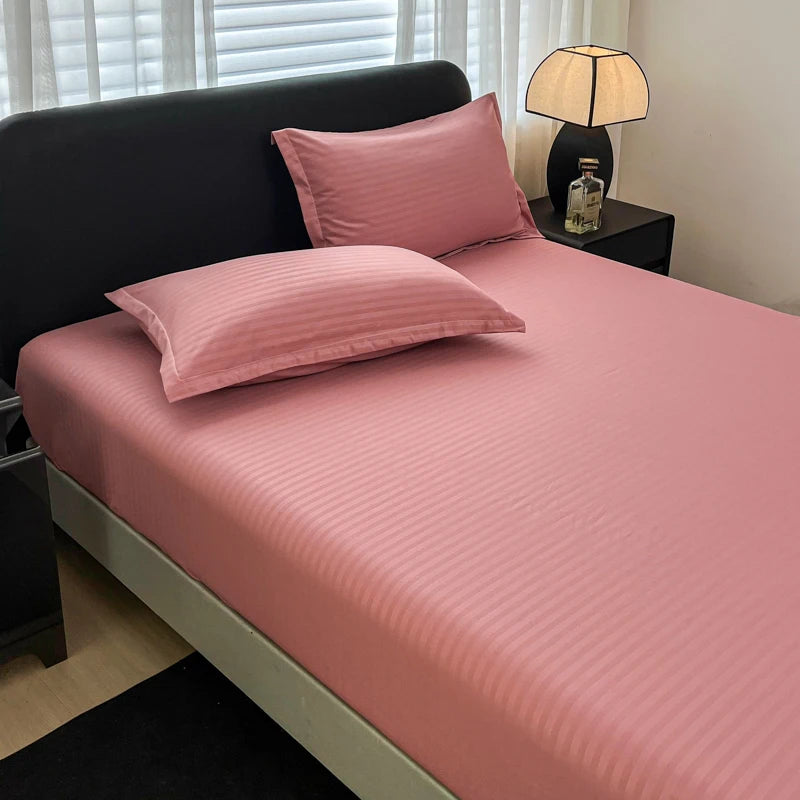 taies d'oreiller polyester 300 fils gris rose rayures antibactériennes moderne