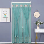 rideau gris beige rose bleu broderie florale transparent moderne ruban porte tissu polyester