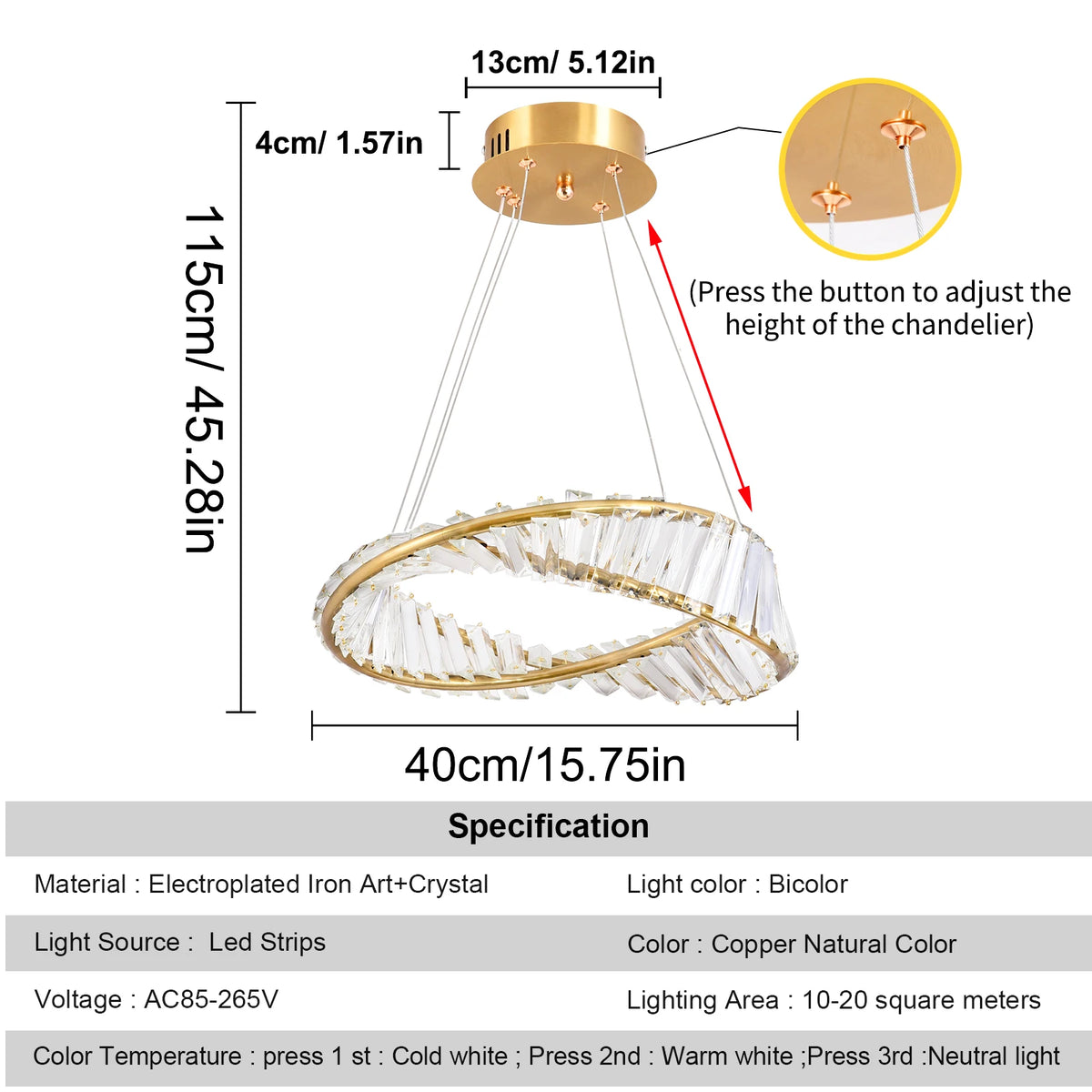 suspension lumineuse moderne dorée strass transparente chaînes chambre salon 90 260V 2000 82000lm