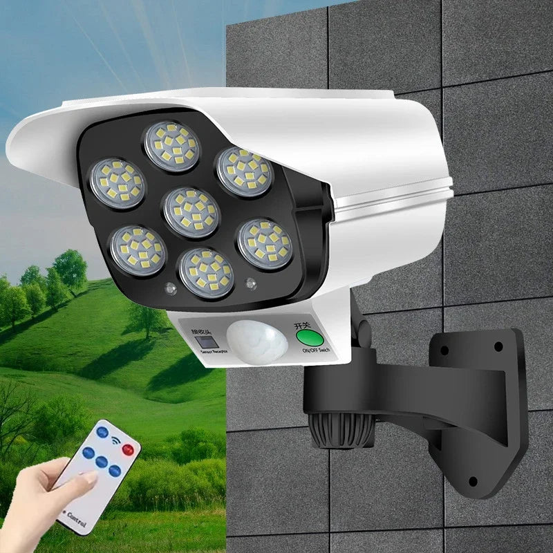 caméra surveillance solaire led moderne blanc noir capteur mouvement ip45 étancheModes d'éclairage veilleuses