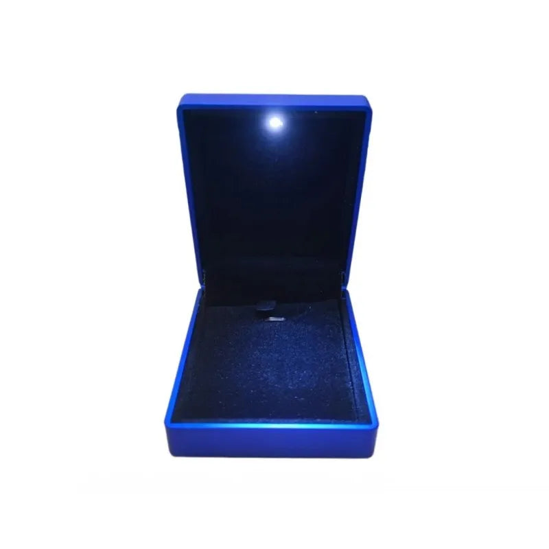 boîte bijoux velours noir rouge collier mariage fiançailles led contemporainescrição