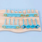 support bobines fil machine coudre bleu clair rondelles colorées pratique moderne