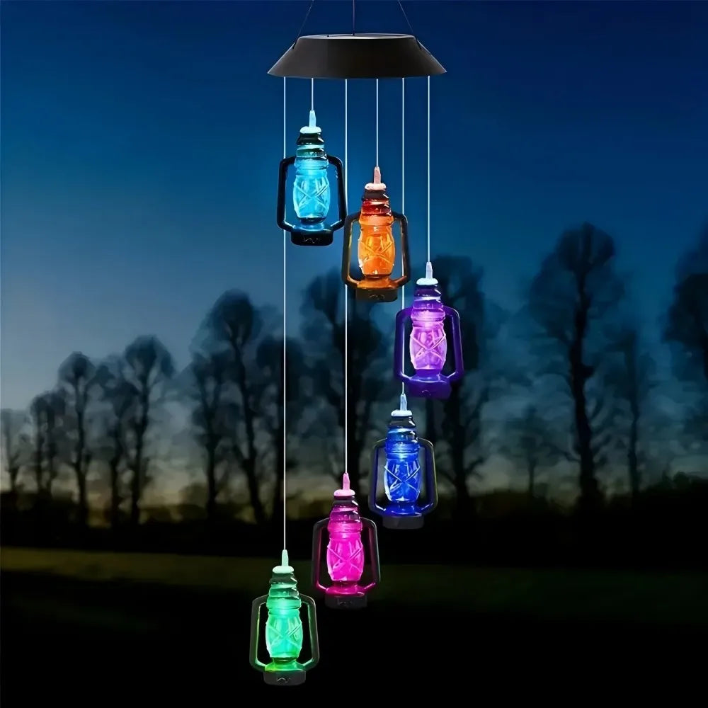 lampe solaire suspendue vintage led multicolore transparente lanternes rustique oeilletsextérieur decoration