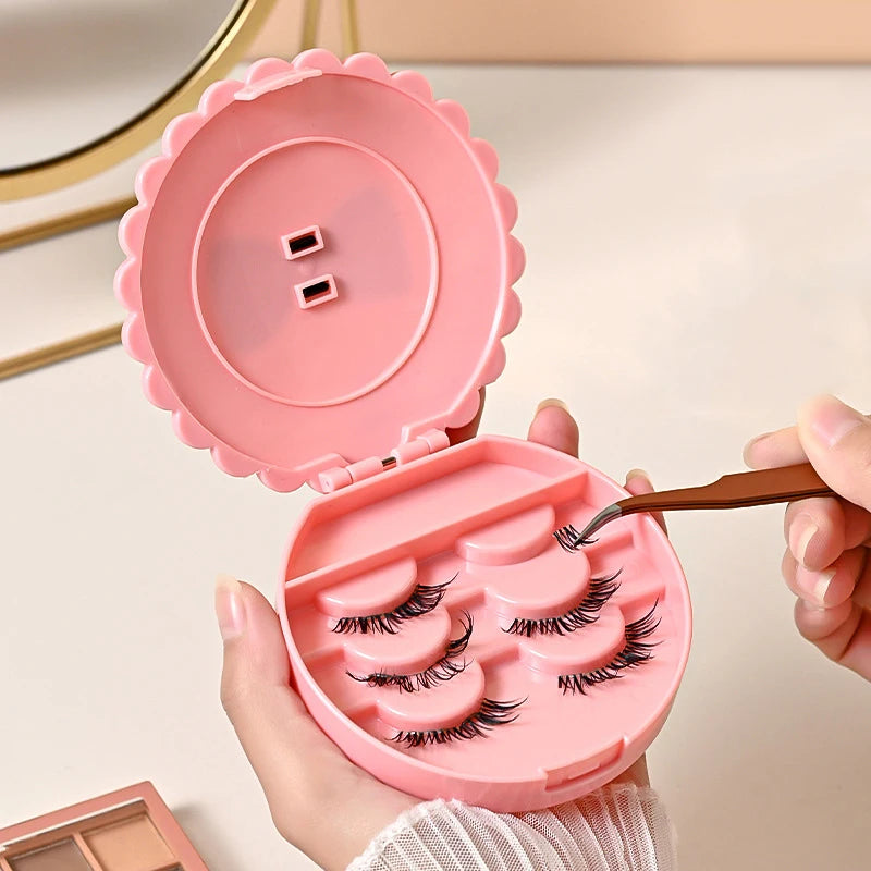 pinceaux cils artificiels rangement blanc gris dentelle chic portable réutilisable multifonctionnels cosmétique maquillage