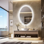 miroir ovale lumineux moderne éclairé antifog waterproof blanc gris mat