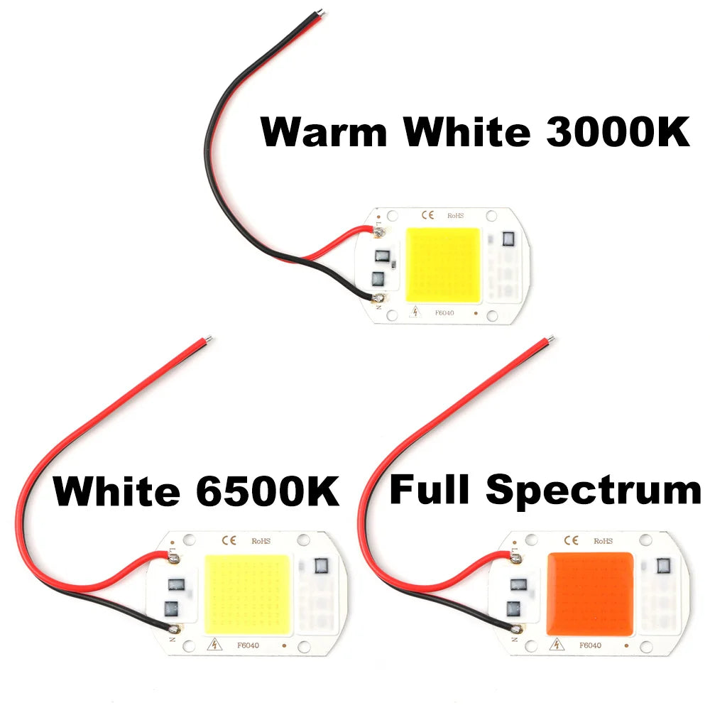 module led 20w 30w 50w blanc full spectrum adhésif câbles noirs rouges moderne éclairage