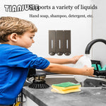 distributeur savon main noir moderne adhésif bouchons remplissage liquide salle bain chambre cuisine