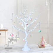 Sapin de Noël blanc et or 72cm avec boules décoratives pour table à gâteau - Décoration élégante