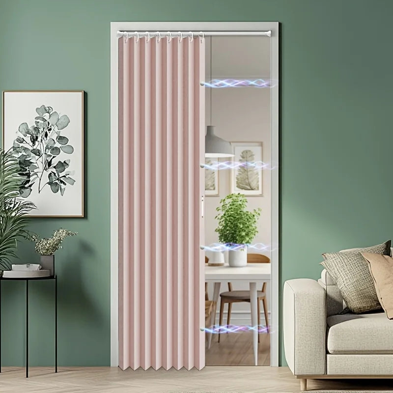 rideau porte plié moderne lin plissé vertical beige gris bleu rose 104x198cm