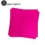 serviettes papier colorées anniversaire enfants fêtes simple bleu rose rouge noir vert jaune violet
