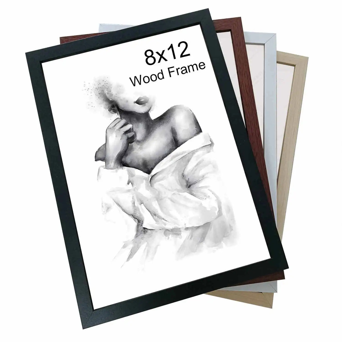 cadre photo bois naturel classique noir marron gris clair a4 maison décoration 21x29.7cm