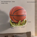 balle basket ball orange noire texture rugueuse moderne support mur rack.storage respectueux environnement