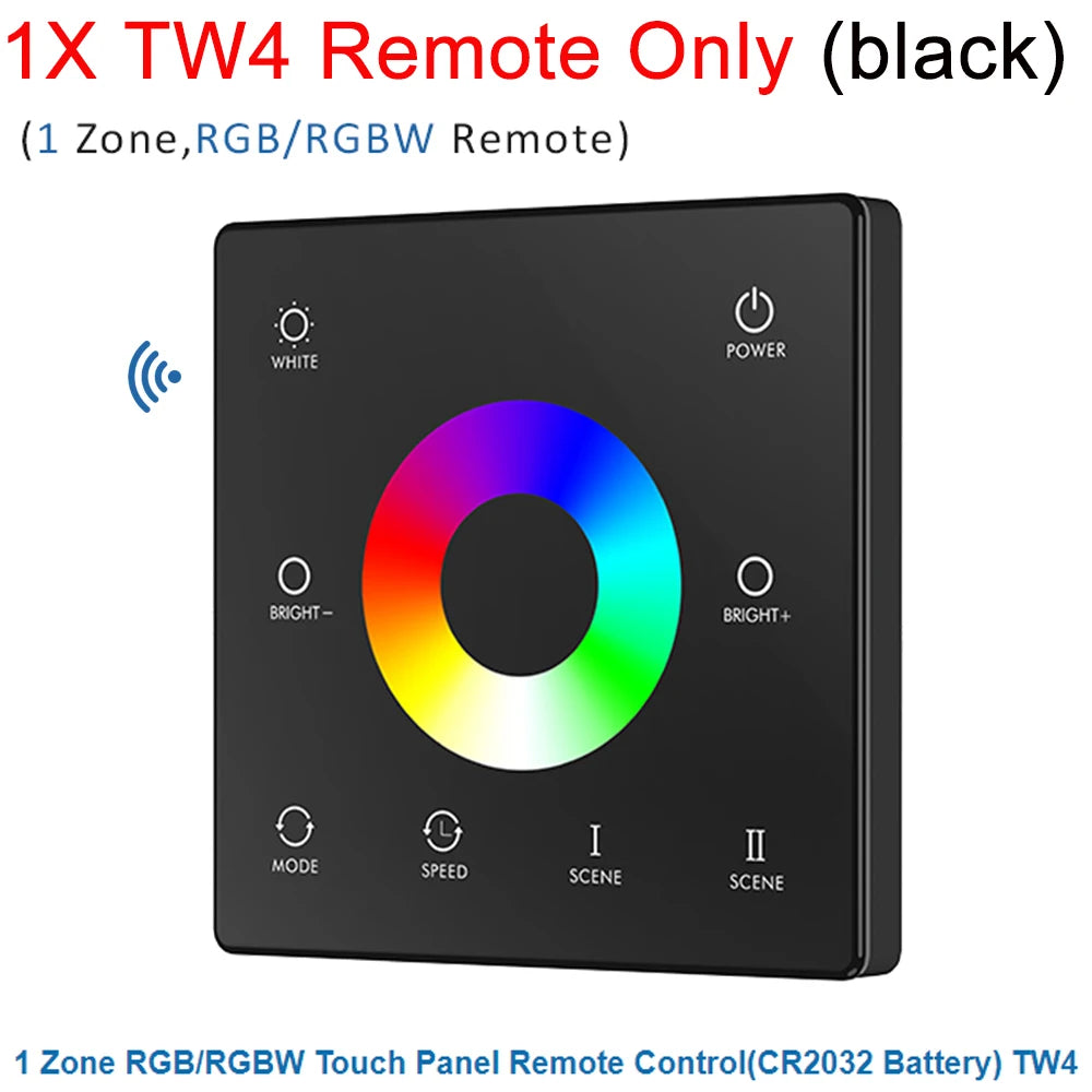 contrôleur rf 2.4g led wall mounted touch panel zone rgb cct dimming veromount