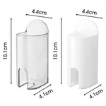 porte brosse dents adhésive transparente moderne support salle bains blanc simple minimaliste