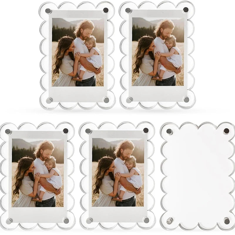 cadre photo magnétique transparent dentelle moderne aimants fixations