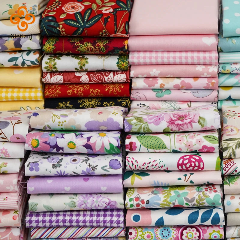 tissus imprimés fleurs modernes multicolores carreaux motifs floraux 25cm 25cm coton scrapbooking