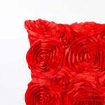 taies oreiller rose motif roses élégantes 40x40cm polyester fermeture glissière carreaux décoratifs rouges