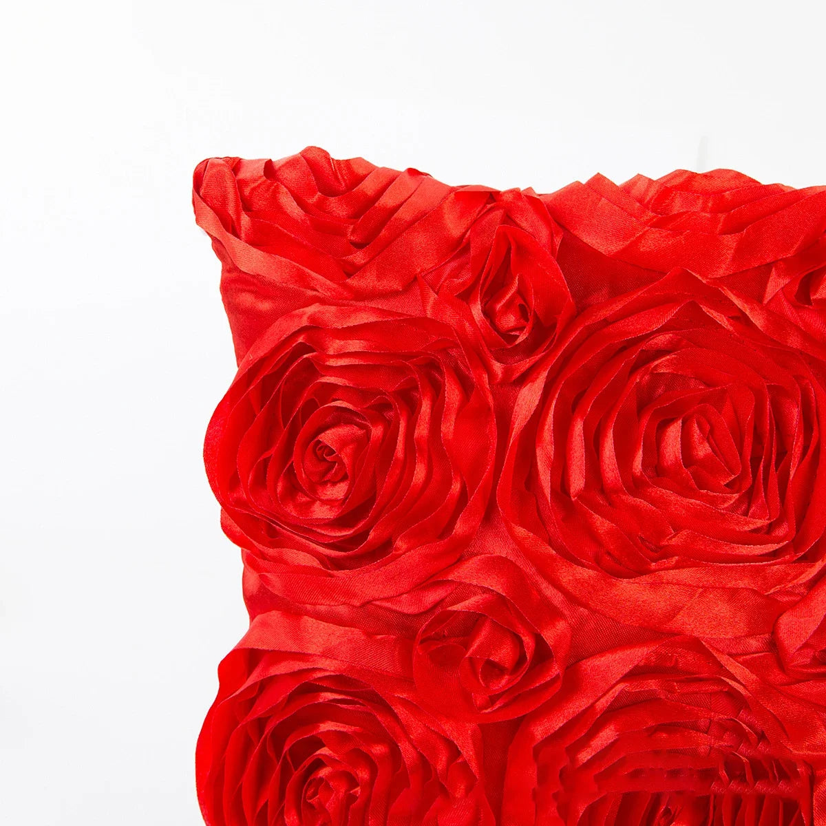 taies oreiller rose motif roses élégantes 40x40cm polyester fermeture glissière carreaux décoratifs rouges