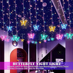 guirlande lumineuse papillons rose bleu vert moderne décoration intérieure st valentin led télécommande modes