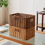 panier rangement rotin marron clair rustique salle bain salon
