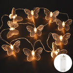 guirlande lumineuse papillons transparents violet bleu vert rose anniversaire mariage noël féerique