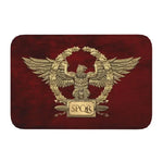 tapis rouge foncé aigle spqr antidérapant moderne classique bain chambre couloir sol