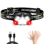 lampe frontale led rechargeable 1500lm noir orange 3modes ipx6 14h usb