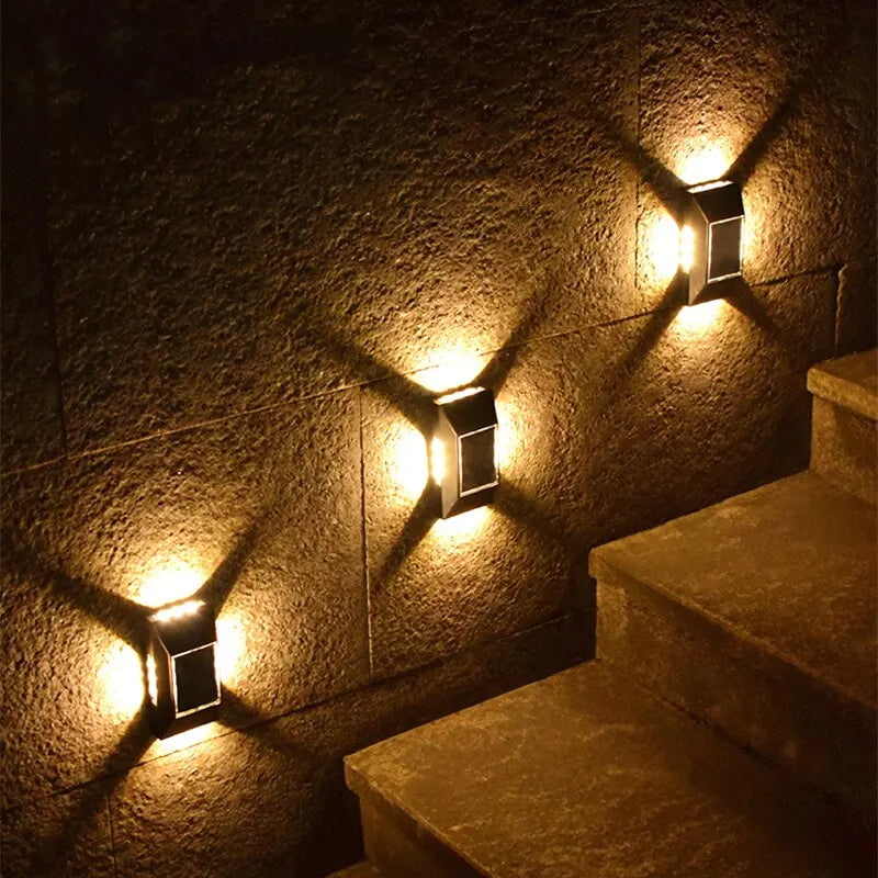 applique murale solaire led noir panneau bleu moderne minimaliste adhésifextérieur résistant
