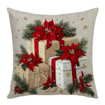 coussin décoratif noël carreaux rouge blanc flocon neige bonhomme neige guirlande sapin 45cm 45cm