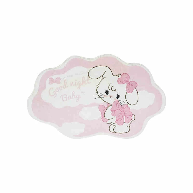 tapis rose clair blanc chaton nuages good night baby moderne chambre enfant résistant
