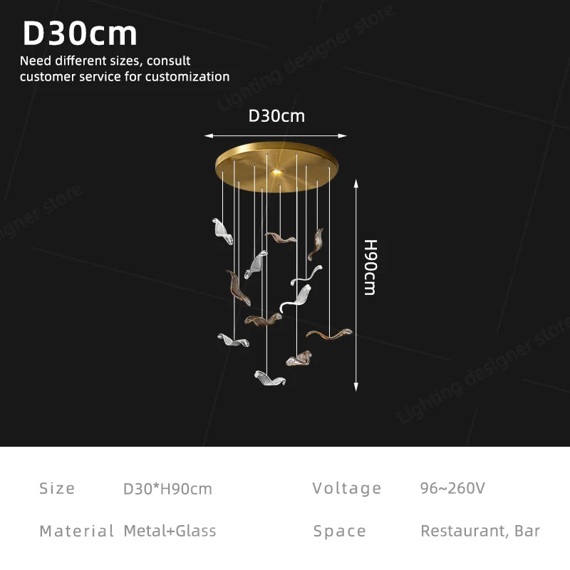 suspension lumineuse contemporaine led verre blanc doré transparent 249 2000lm