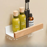 étagère murale bois blanc moderne adhésive salle bain rangement minimaliste 50cm 30cm 40cm