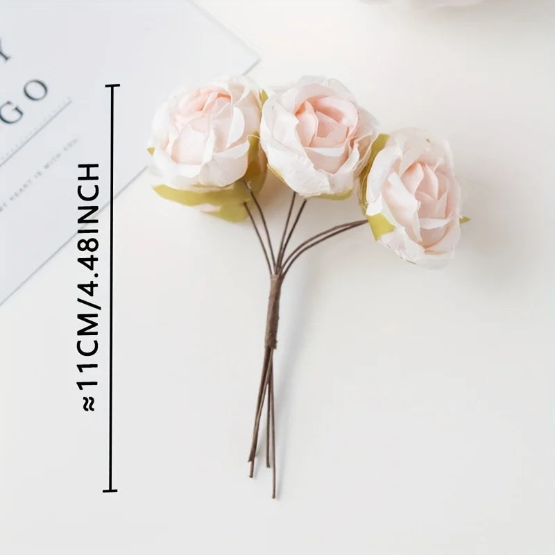bouquet artificiel roses vintage romantique anniversaire mariage baby shower intérieur feuillets verts