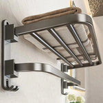 porte serviettes mural aluminium argenté moderne lisse autonome 50cm 60cm coton