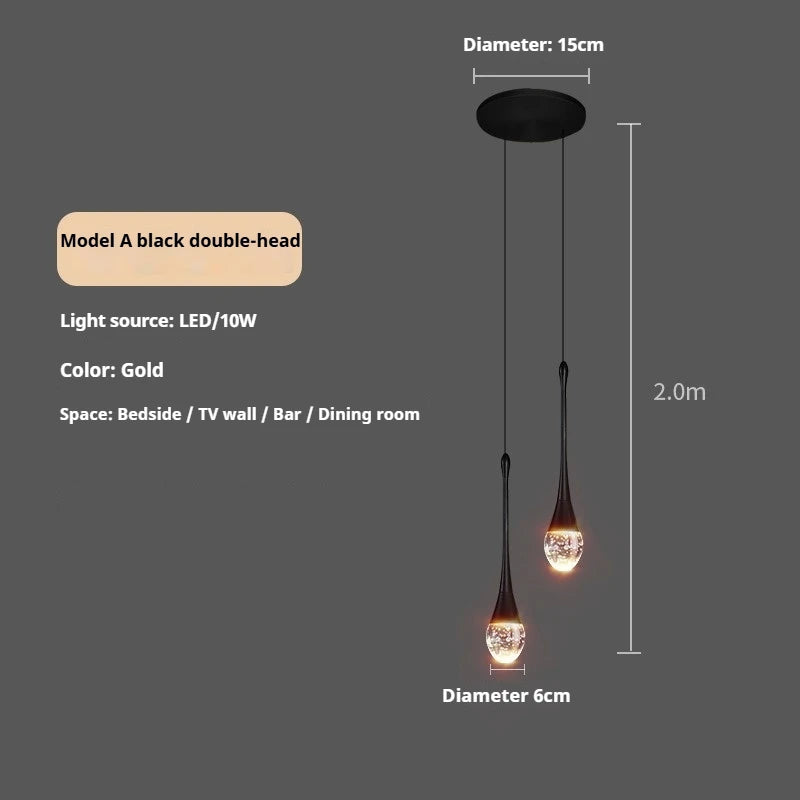 suspension lumineuse or transparente bubbles moderne ampoule câble led chambre salon restaurant