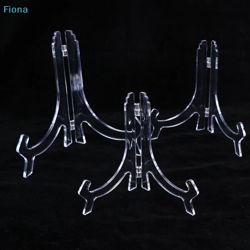 présentoir pliable transparent support assiettes clips moderne rangement domestique transparent sans motif plastique