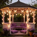 guirlande lumineuse solaire extérieure 50 led papillons féeriques multicolores modes éclairage