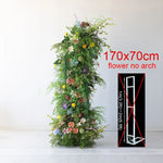 décoration murale bouquet fleurs artificielles roses blanches jaunes bleues feuilles vertes mariage fête événement