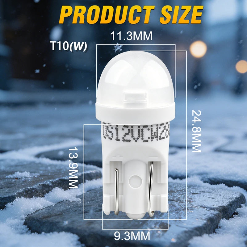 ampoules led blanc 12v t10 w5w 194 modernes +25 brightness opaques 2ans warranty
