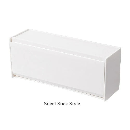 boîte rangement murale adhésive moderne compartimentée écouteurs montres lunettes blanc noir
