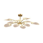 chandelier moderne suspension or blanc abat jour translucides ampoules led 10 lumièresversible