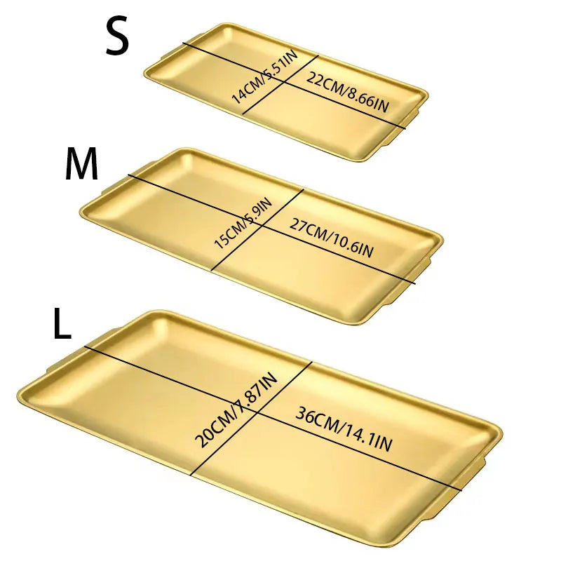 assiettes modernes argent or lisses opaques set trois tailles différentes