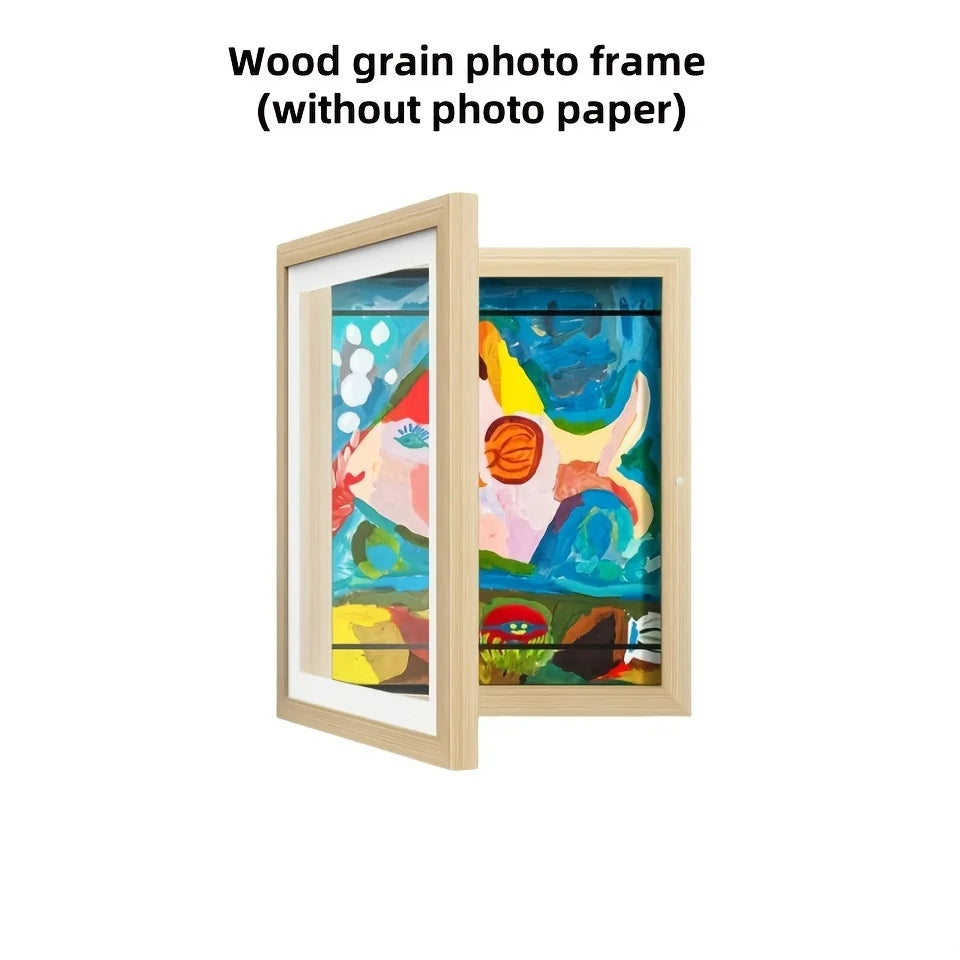 cadre photo enfant frontal magnétique dessins affiches deux tailles noir beige contemporain