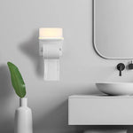 Détail de l'éclairage LED doux et du panneau acrylique givré sur l'applique murale