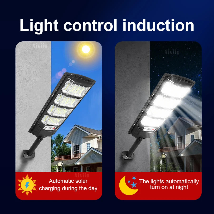 lampadaire solaire led moderne noir blanc ip65 extérieur mur télécommande capteur infrarouge