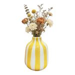 vase céramique rayé rose blanc jaune rouge bleu moderne intérieur décoration fleurs séchées