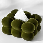 boîte mouchoirs céramique velours moderne vert olive rose clair beige